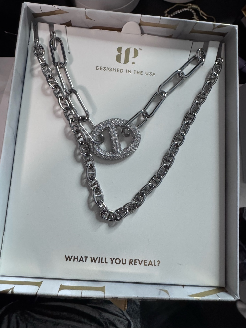 Pavé Oval Link Silver Chain Necklace - Designed in the USA